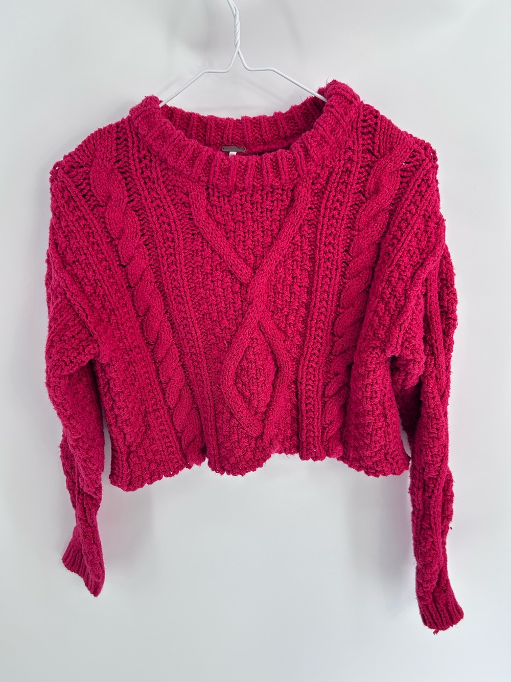 Free People Cutting Edge‎ Cableknit Cropped Sweater - XS